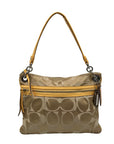 Coach Khaki and Yellow Signature Canvas Convertible Crossbody Bag 19698