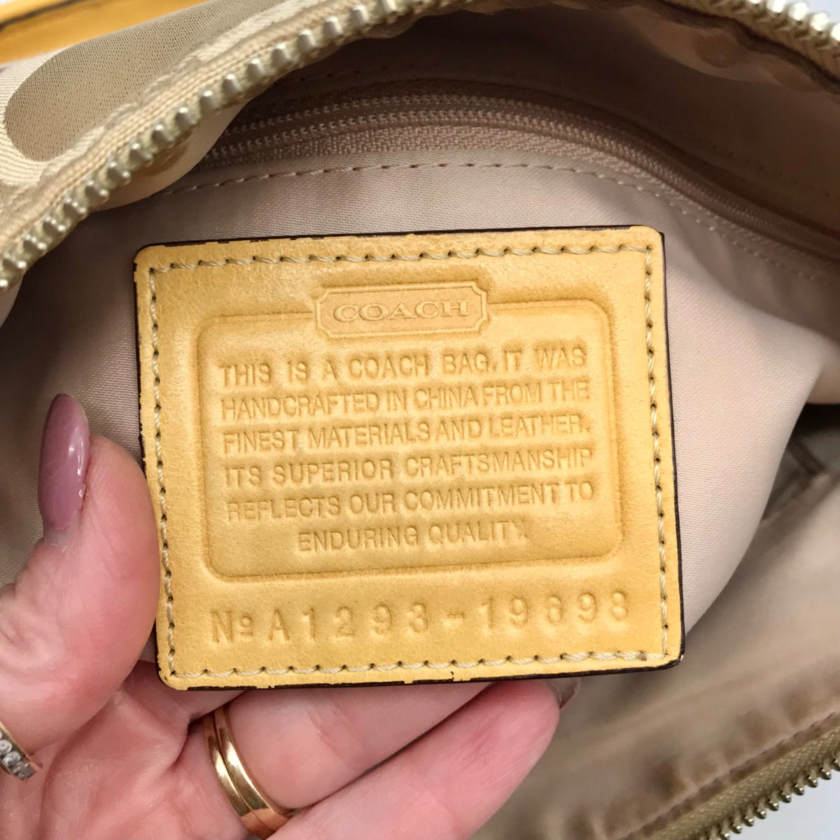 Coach Khaki and Yellow Signature Canvas Convertible Crossbody Bag 19698