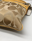 Coach Khaki and Yellow Signature Canvas Convertible Crossbody Bag 19698
