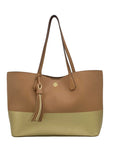 Tory Burch Color Block Pebbled Leather Perry Tote