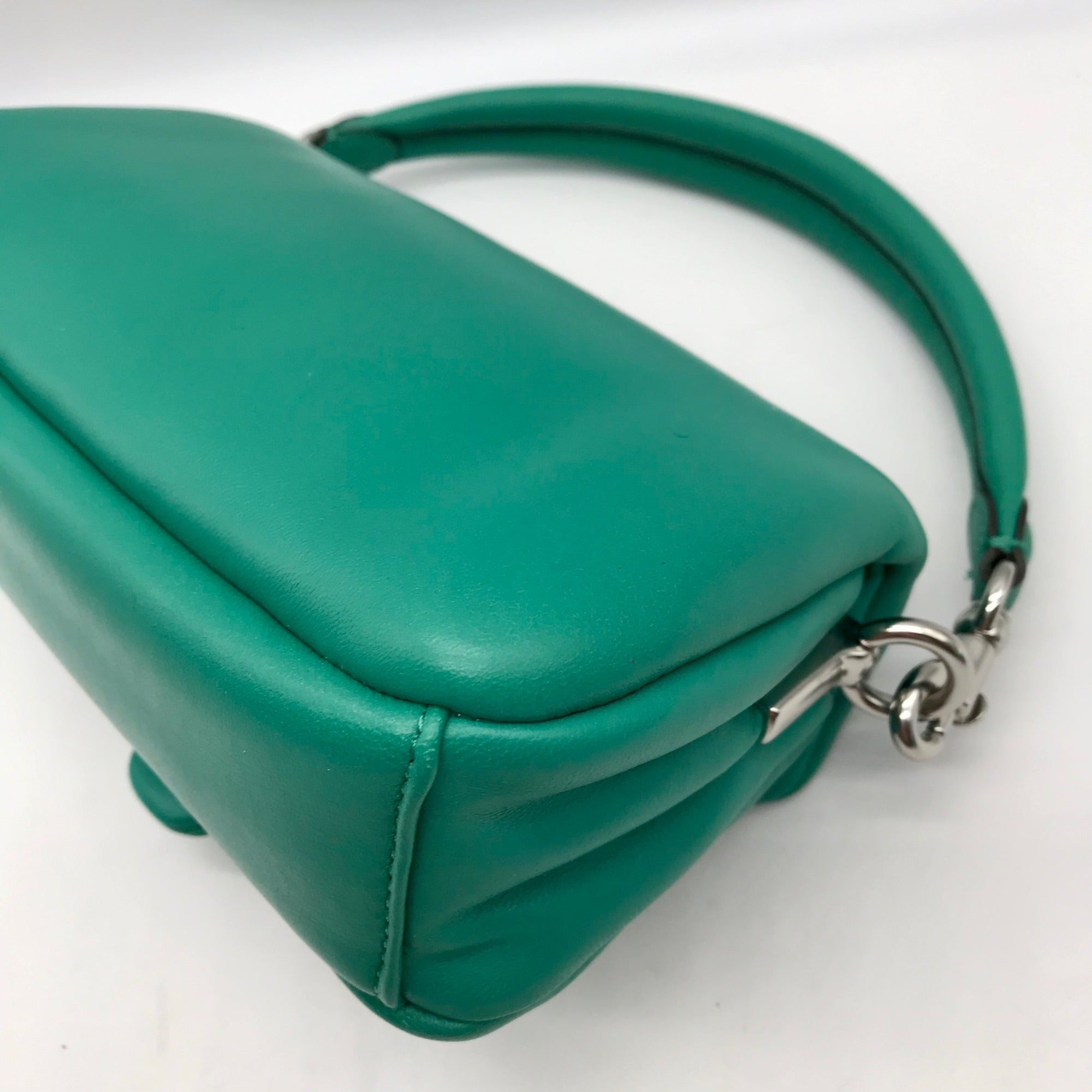 Coach Teal Leather Tabby 18 Pillow Shoulder Bag C3880