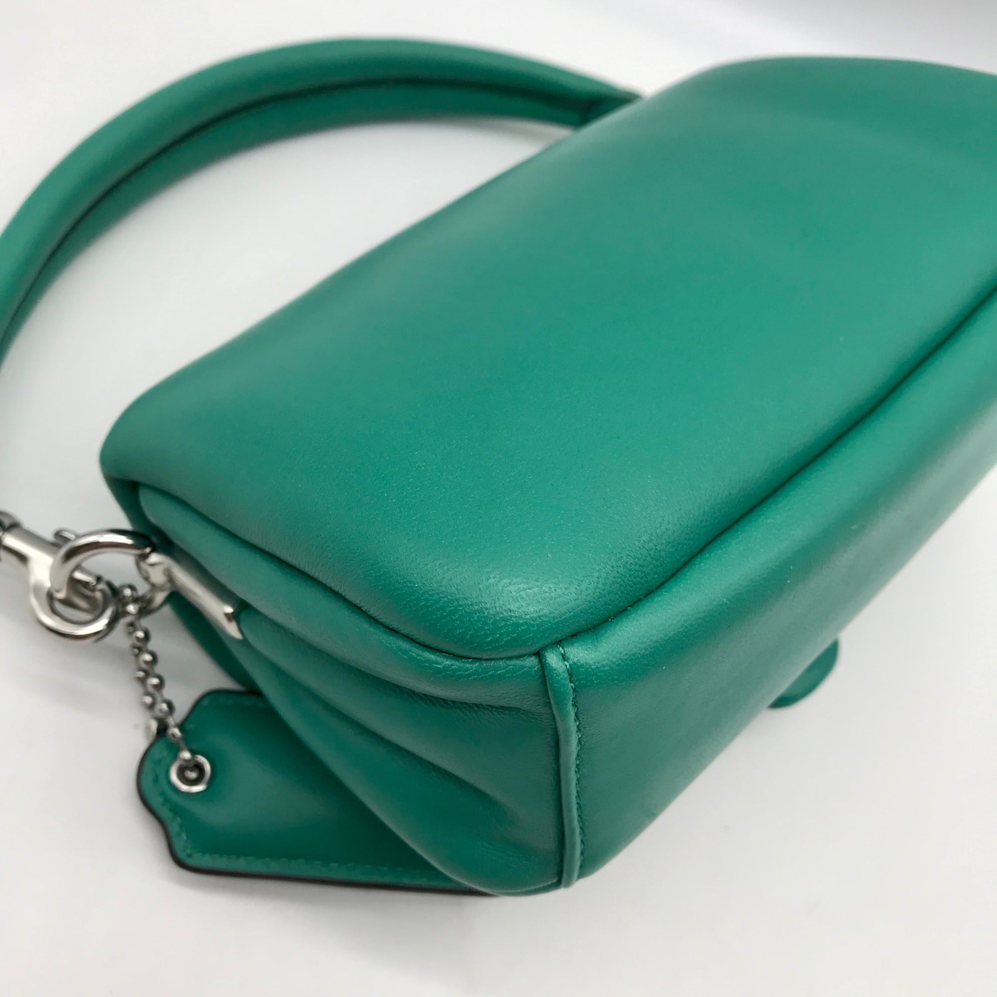 Coach Teal Leather Tabby 18 Pillow Shoulder Bag C3880