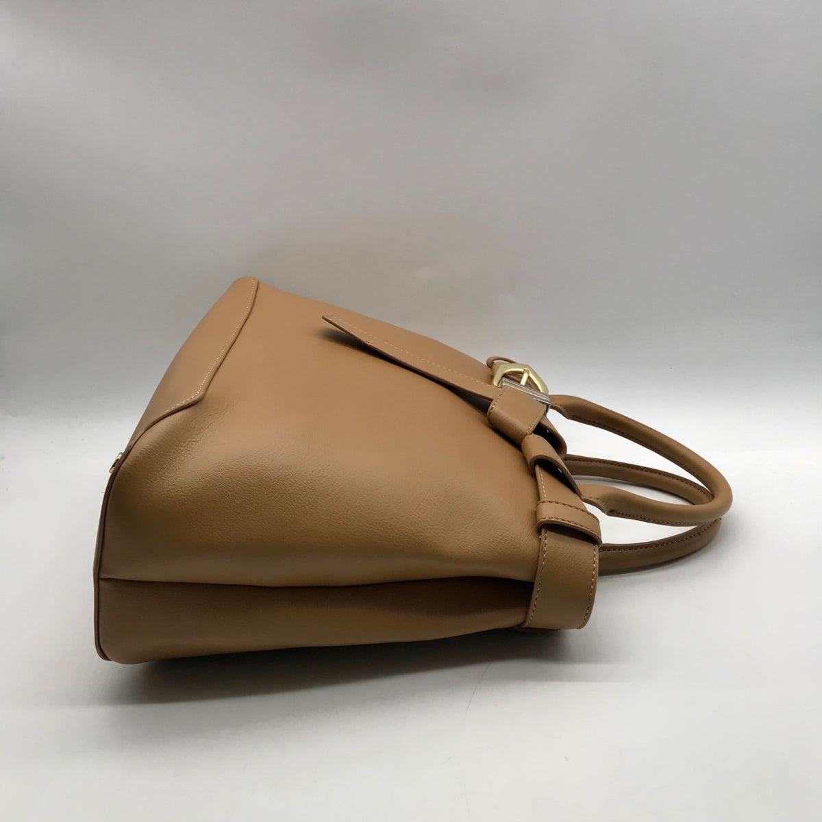 International Concepts Camel Brown Faux Leather Satchel