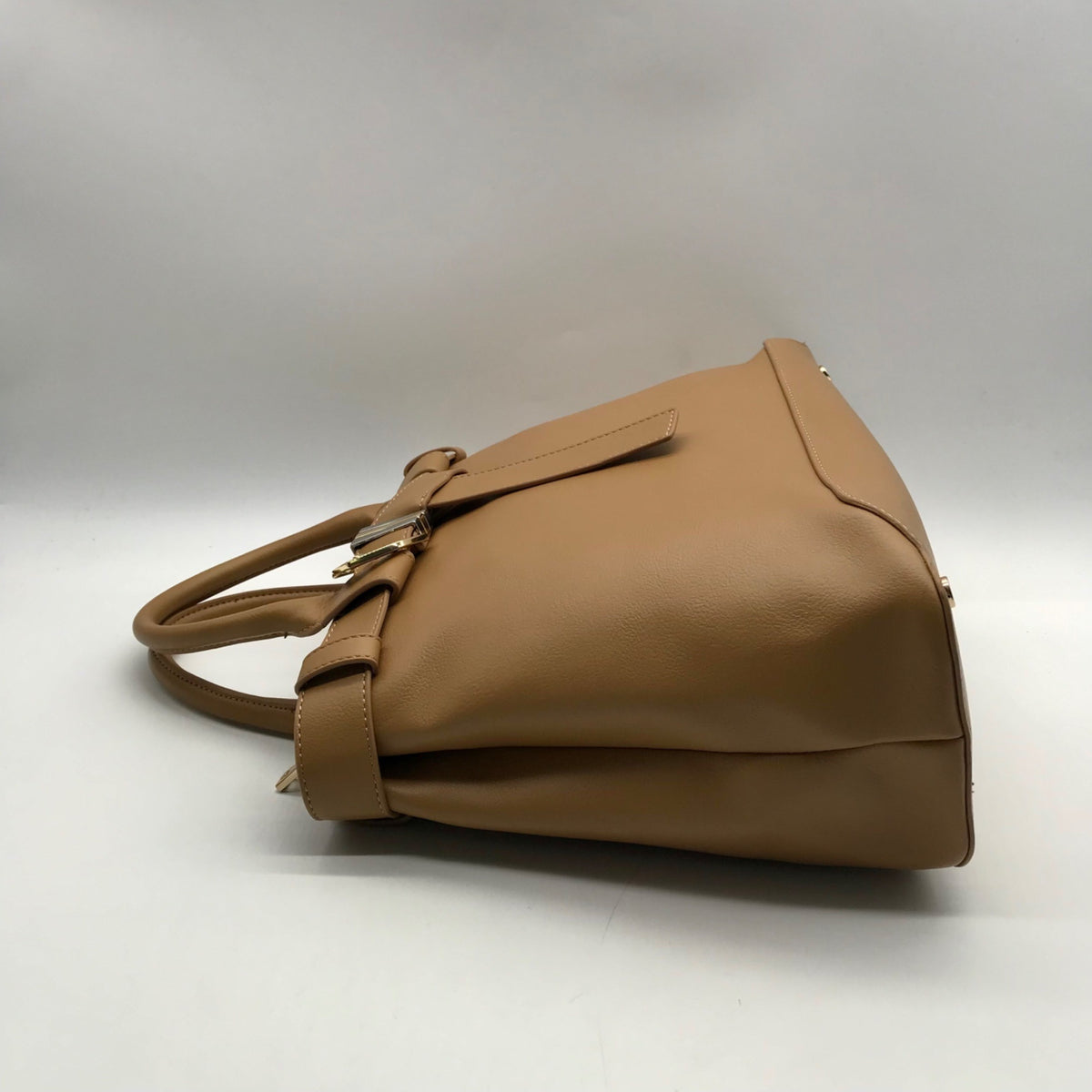 International Concepts Camel Brown Faux Leather Satchel