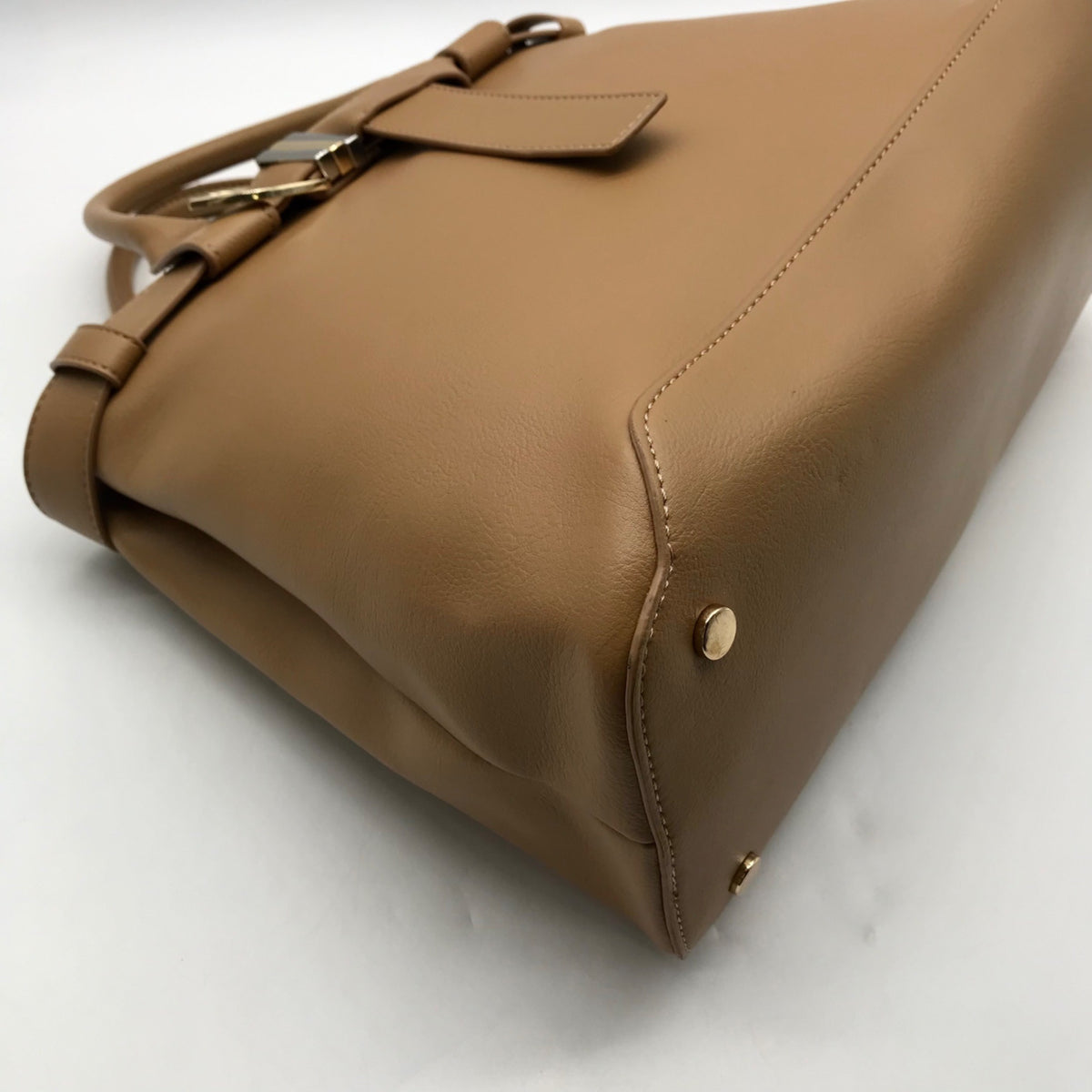 International Concepts Camel Brown Faux Leather Satchel
