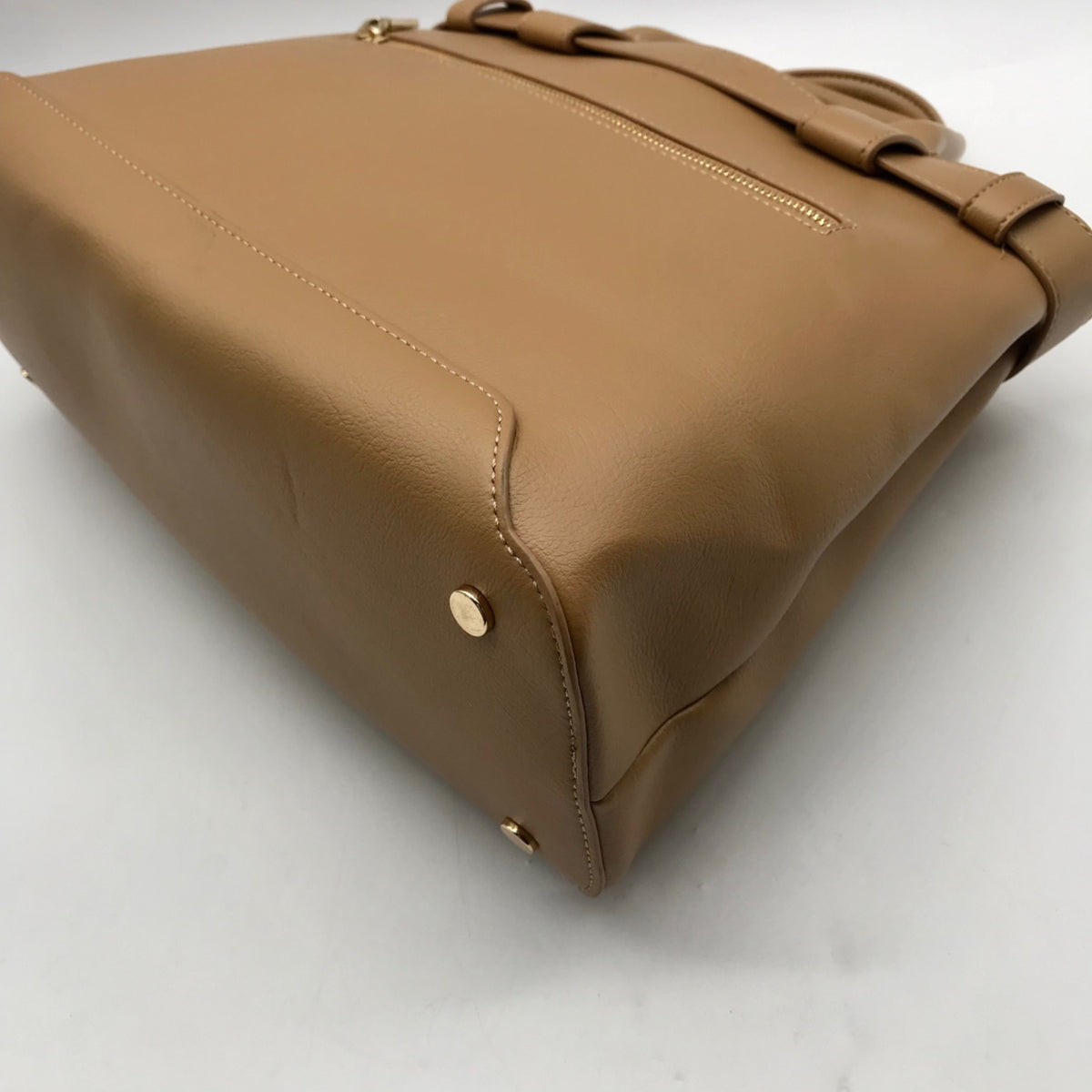 International Concepts Camel Brown Faux Leather Satchel