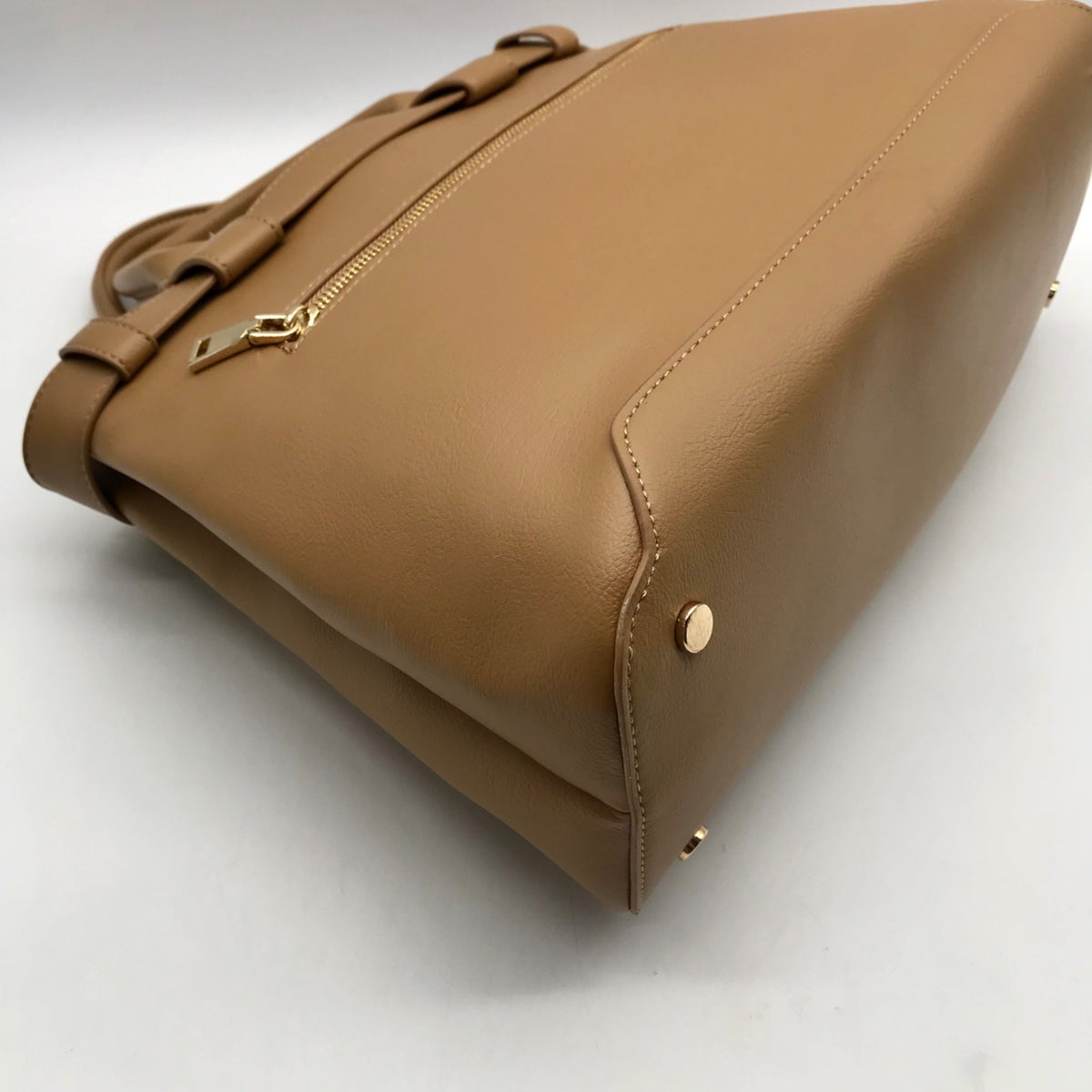 International Concepts Camel Brown Faux Leather Satchel