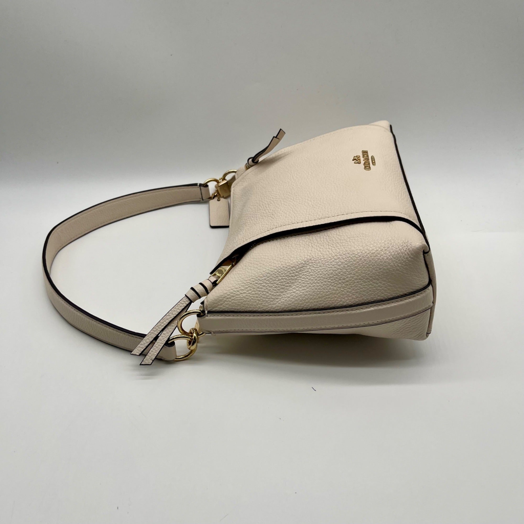 Coach Cream Marlon Refined Pebble Leather Hobo Bag 1597