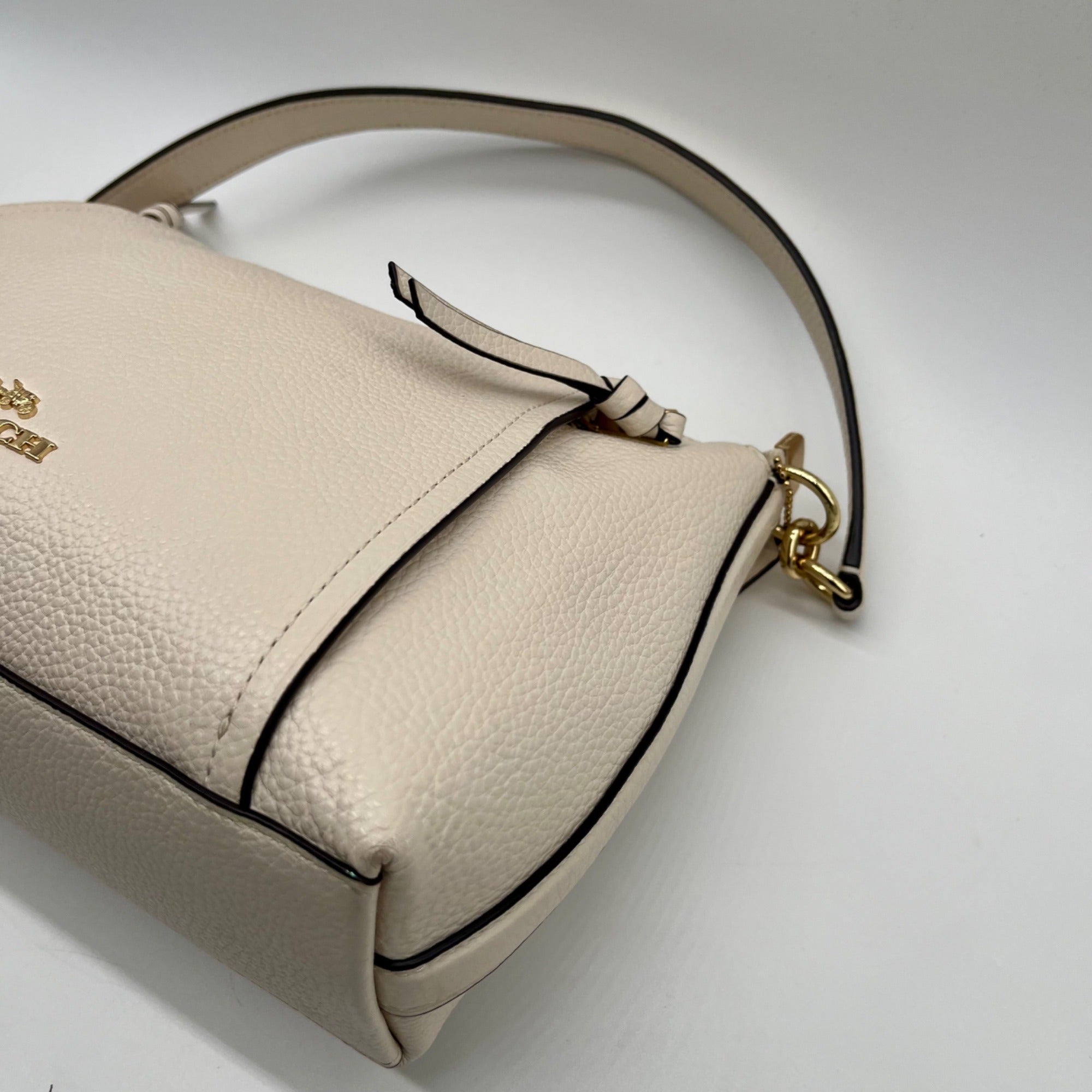 Coach Cream Marlon Refined Pebble Leather Hobo Bag 1597