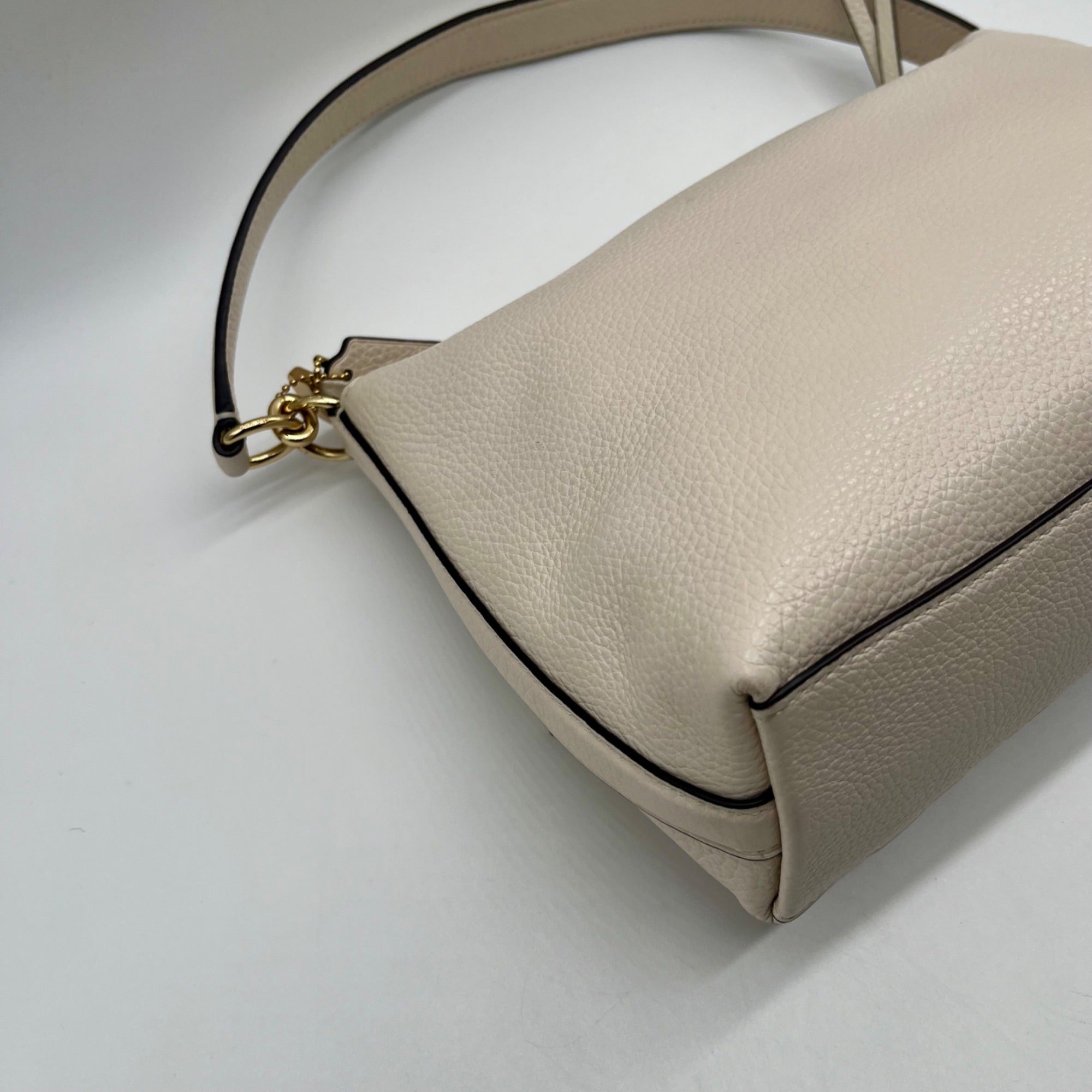 Coach Cream Marlon Refined Pebble Leather Hobo Bag 1597