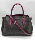 Coach Brown And Purple Monogram Convertible Satchel Bag F73292