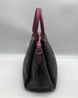 Coach Brown And Purple Monogram Convertible Satchel Bag F73292