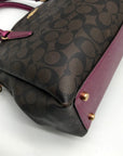 Coach Brown And Purple Monogram Convertible Satchel Bag F73292