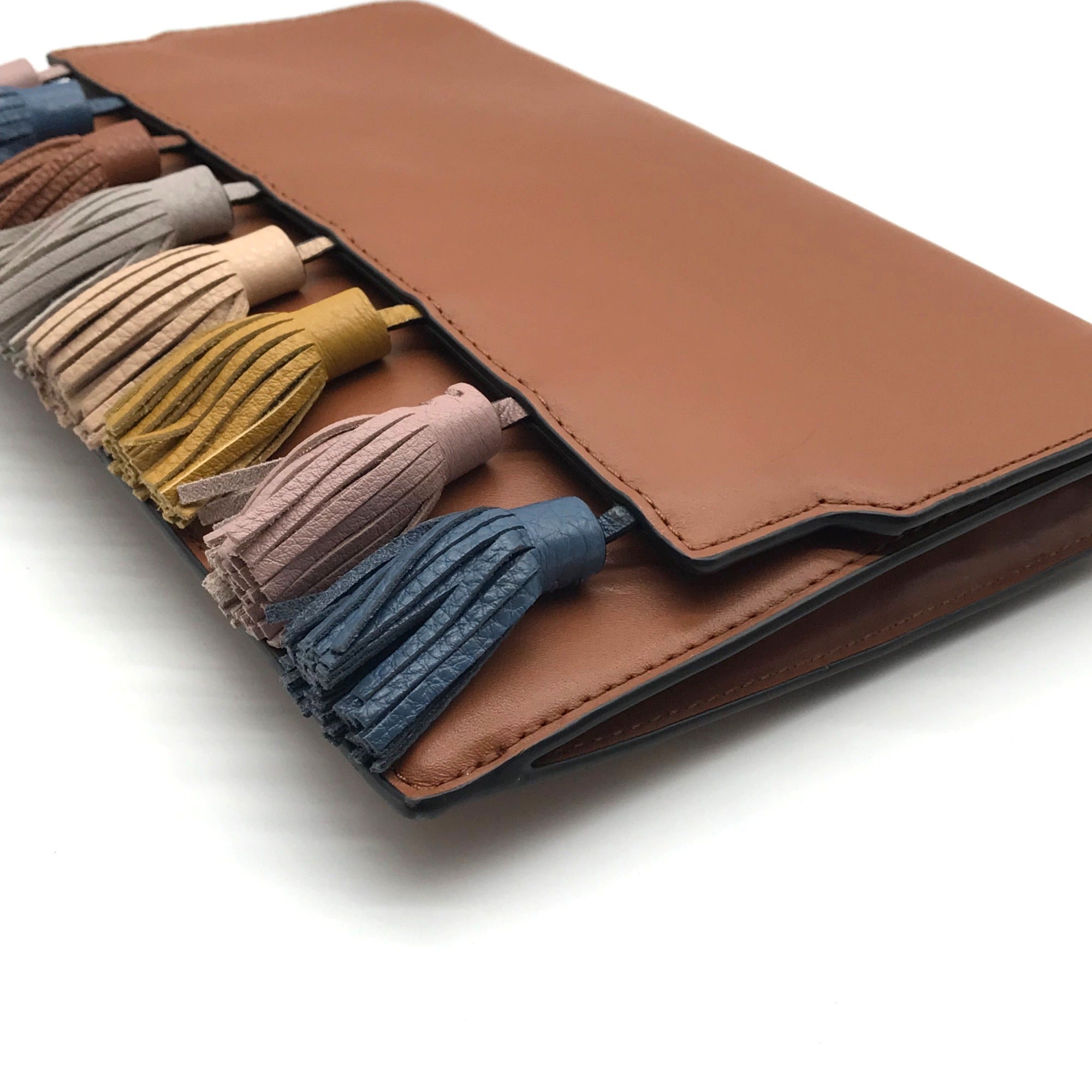 Rebecca Minkoff Brown Leather Tassel Convertible Clutch