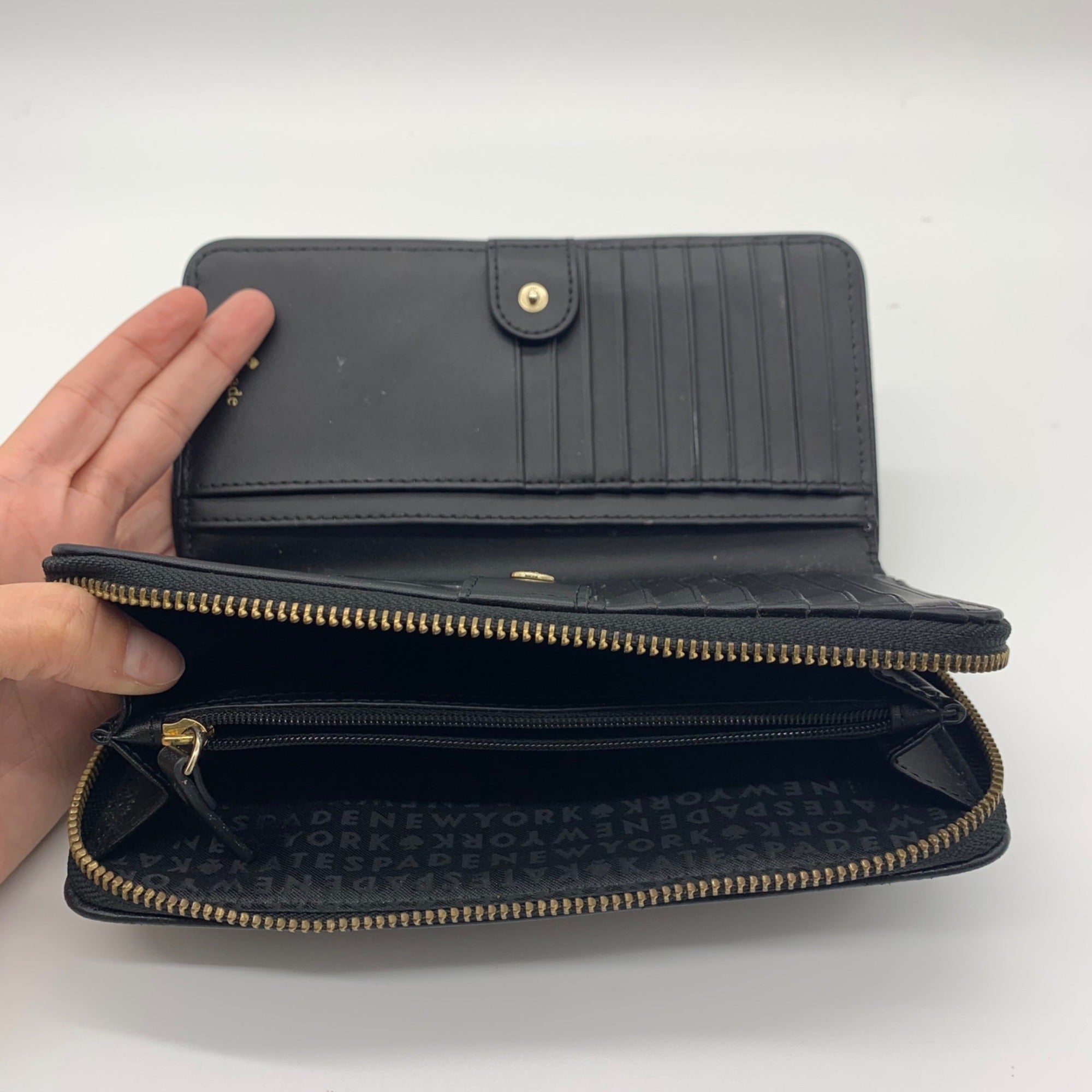 Kate Spade Black Pebbled Leather Continental Wallet