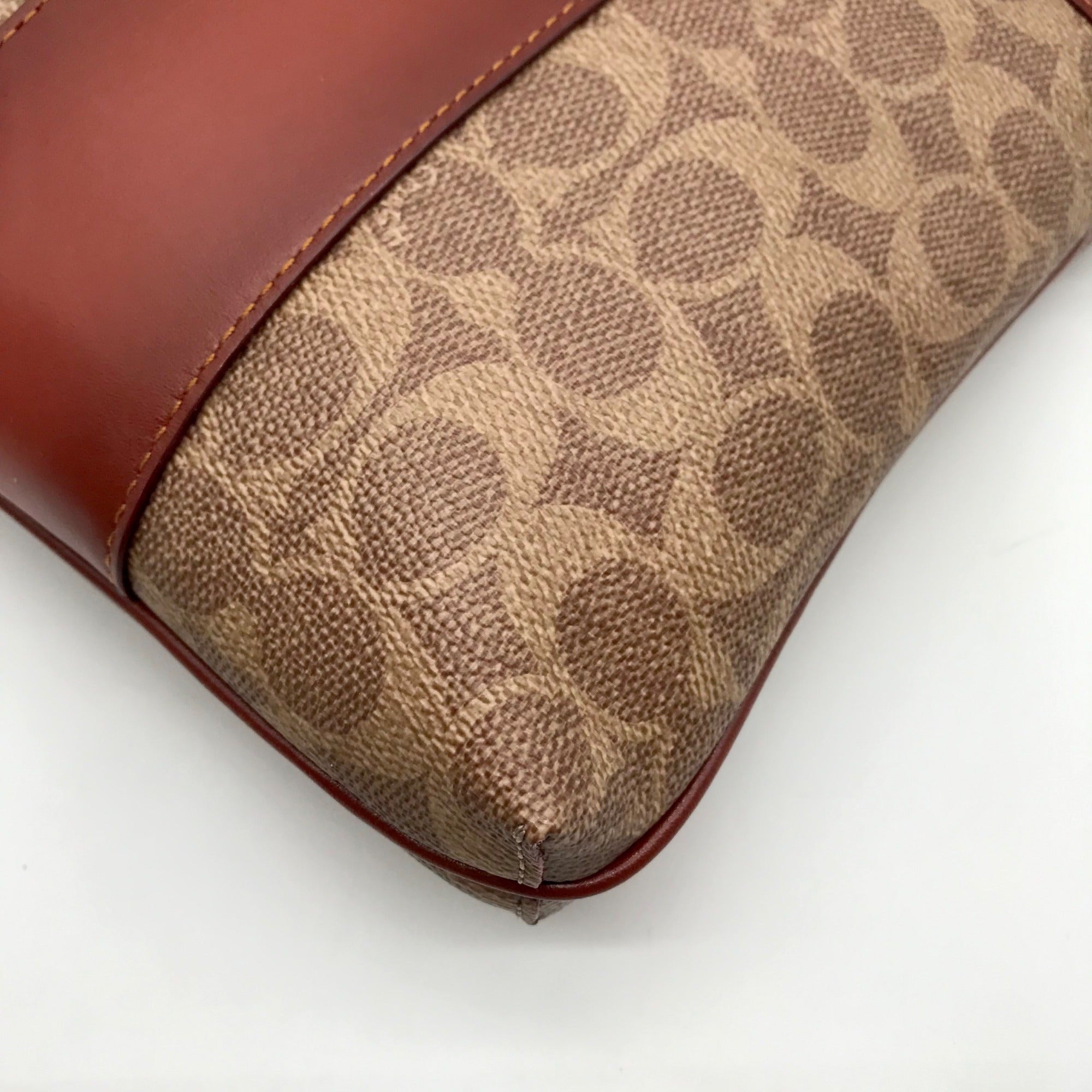 Coach Tan And Rust Kitt Messenger Crossbody Bag
