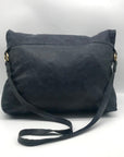 Luri Navy Genuine Embossed Leather Convertible Crossbody Bag