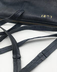 Luri Navy Genuine Embossed Leather Convertible Crossbody Bag