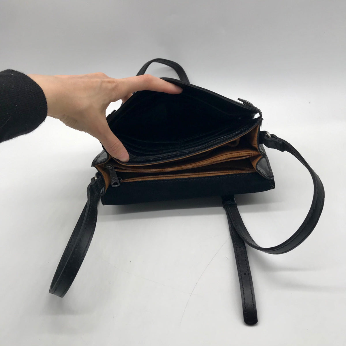Patricia Nash Black Leather Crossbody Bag