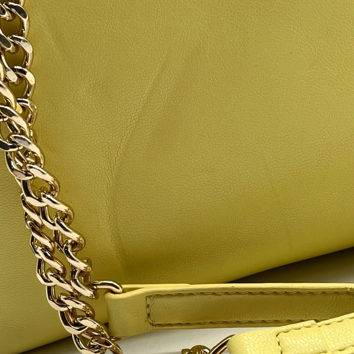 I.N.C. Yellow Soft Faux Leather Ajae Shell Shoulder Bag