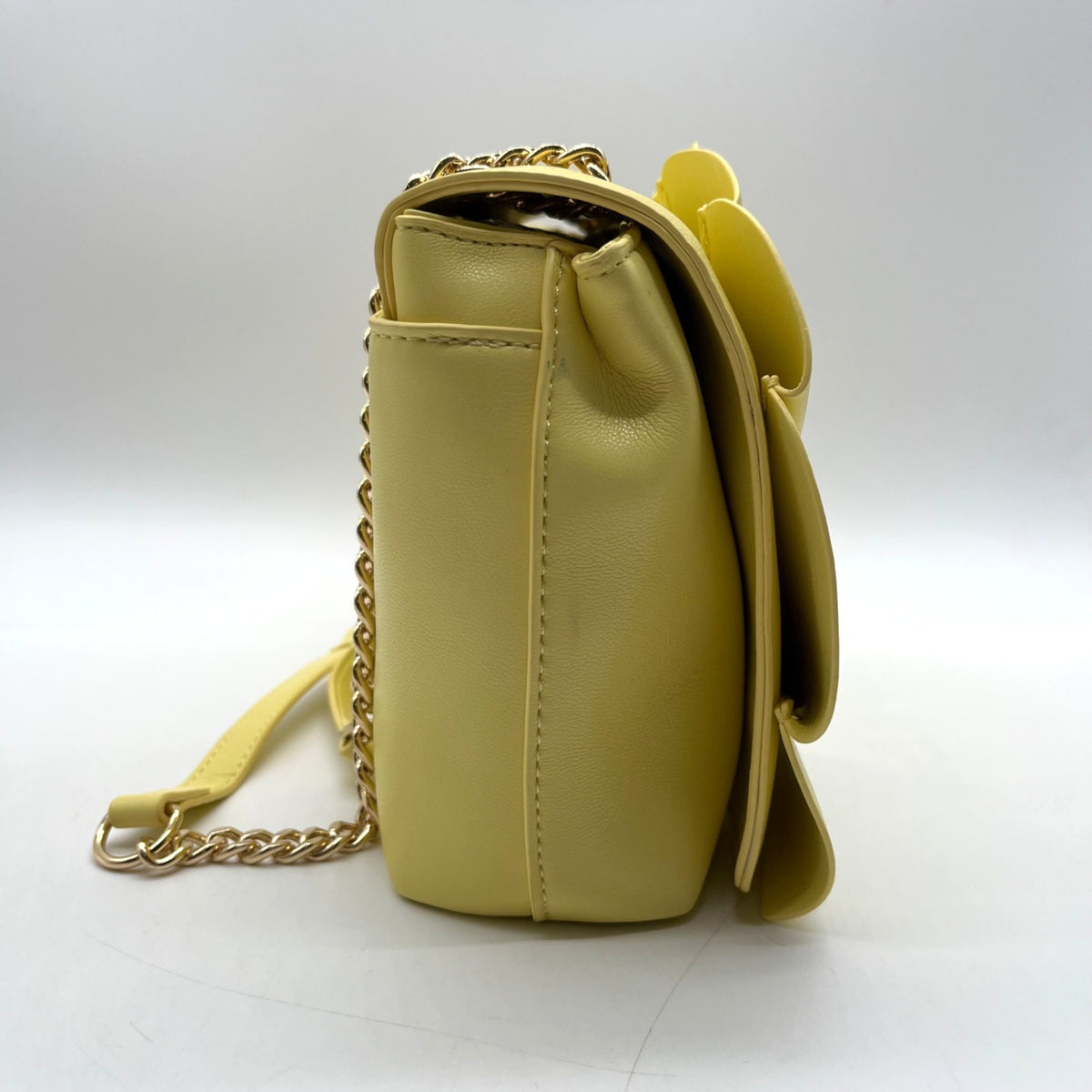 I.N.C. Yellow Soft Faux Leather Ajae Shell Shoulder Bag