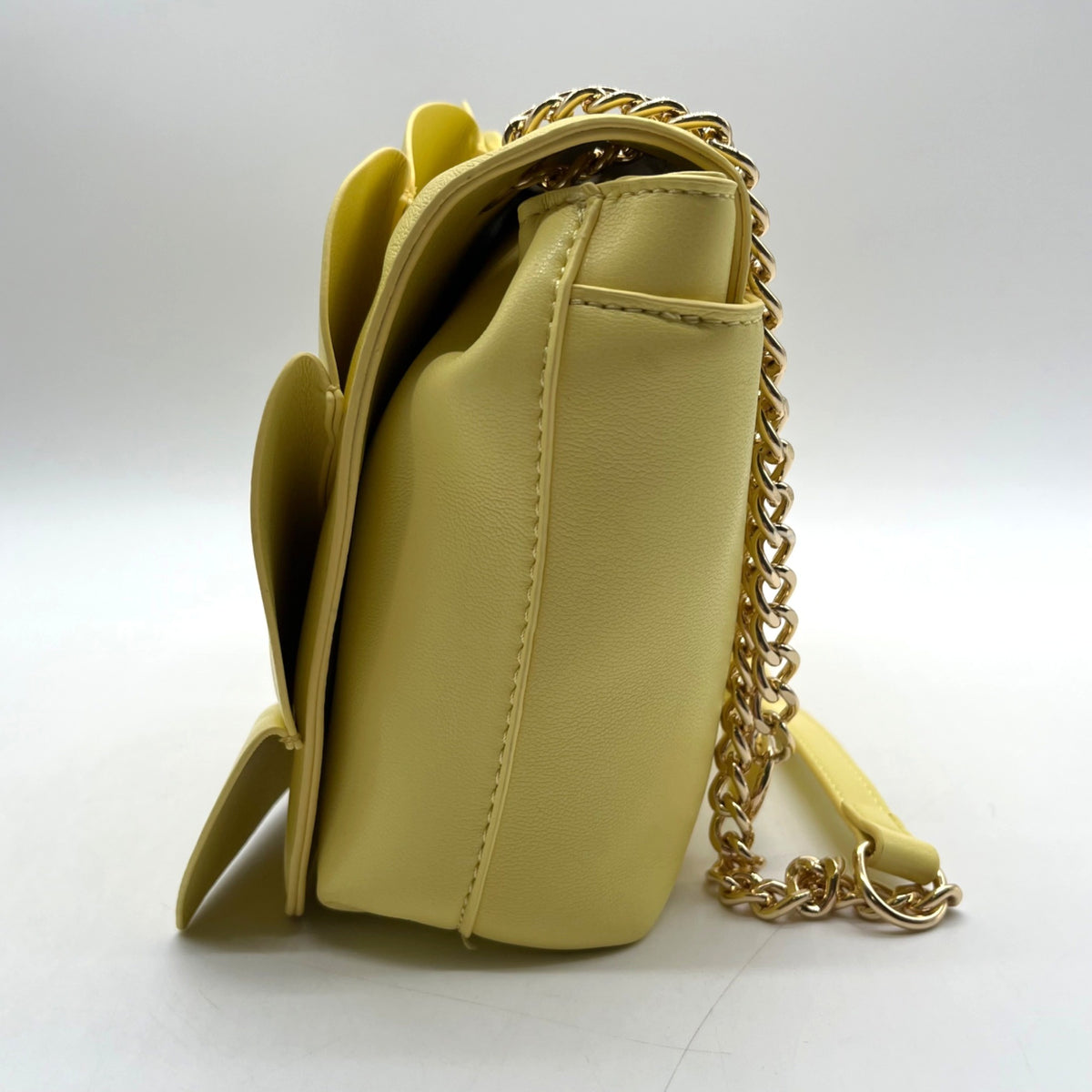 I.N.C. Yellow Soft Faux Leather Ajae Shell Shoulder Bag