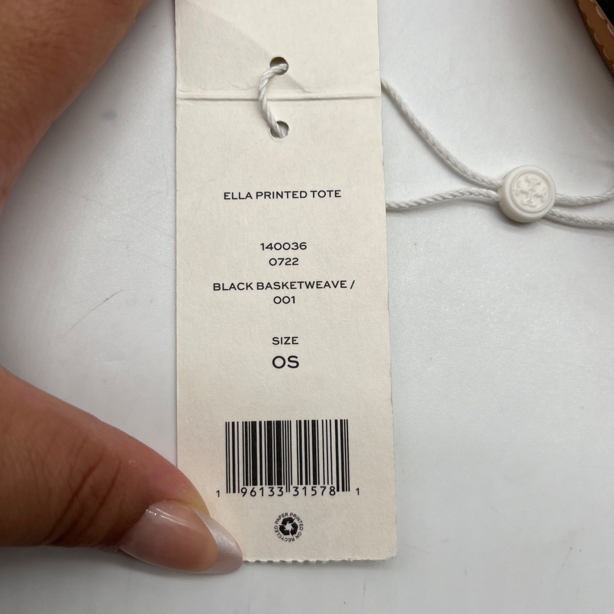 Tory Burch Black Basketweave Nylon &amp; Leather Ella Tote Bag