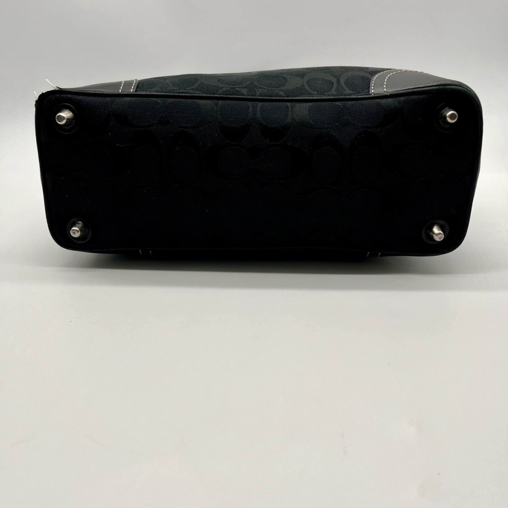 Coach Vintage Hamptons Black Signature Canvas Satchel Bag F11220