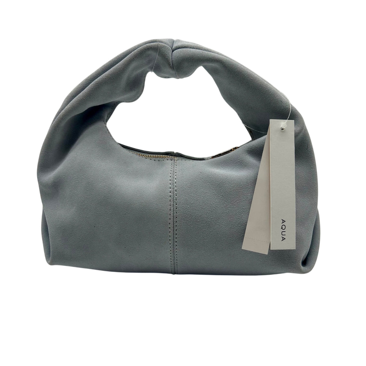 Aqua Small Blue Suede Hobo Bag
