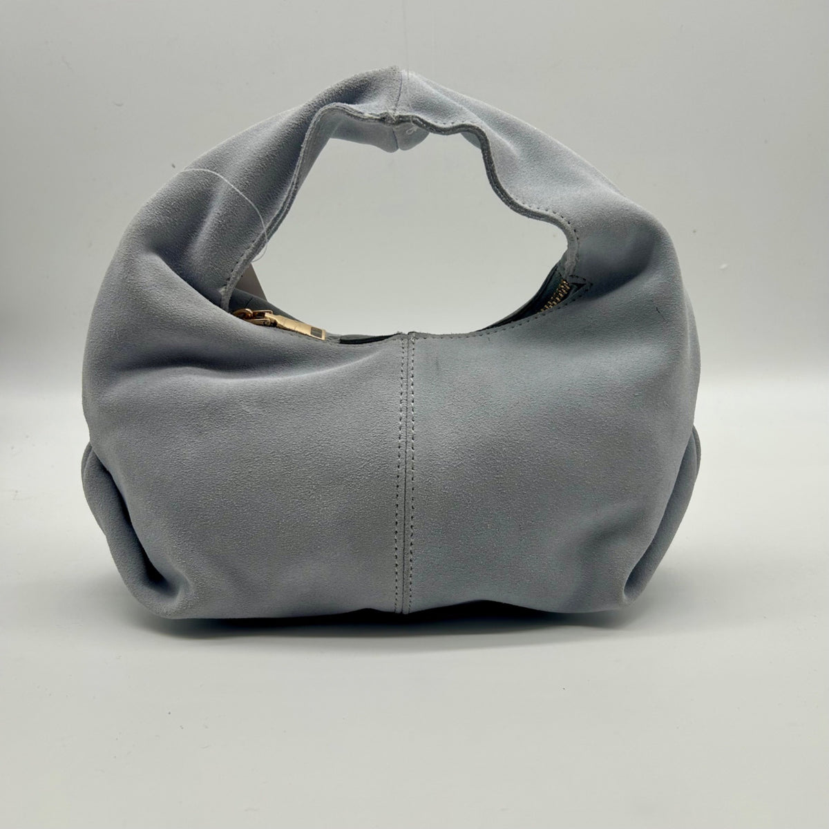 Aqua Small Blue Suede Hobo Bag