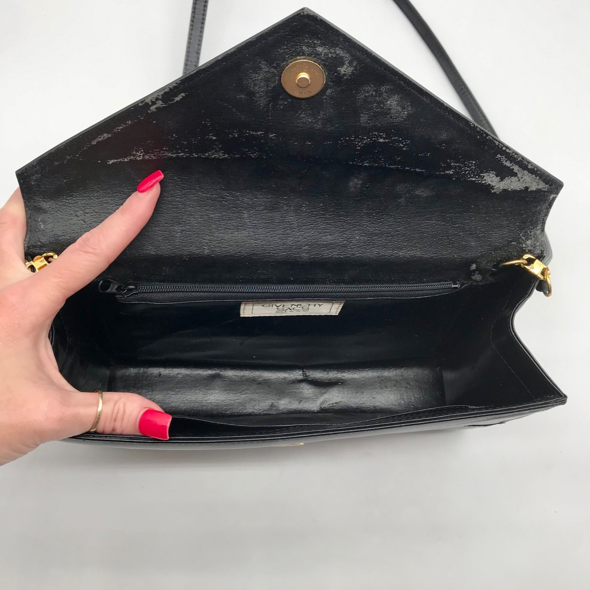 Givenchy Black Leather Vintage 4G Crossbody Bag
