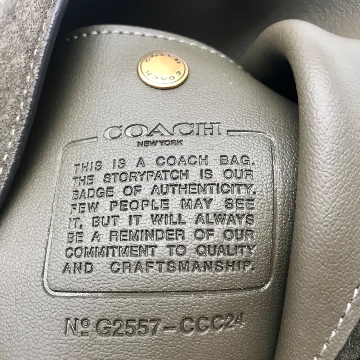 Coach Olive Green Suede Bleecker Bucket Bag