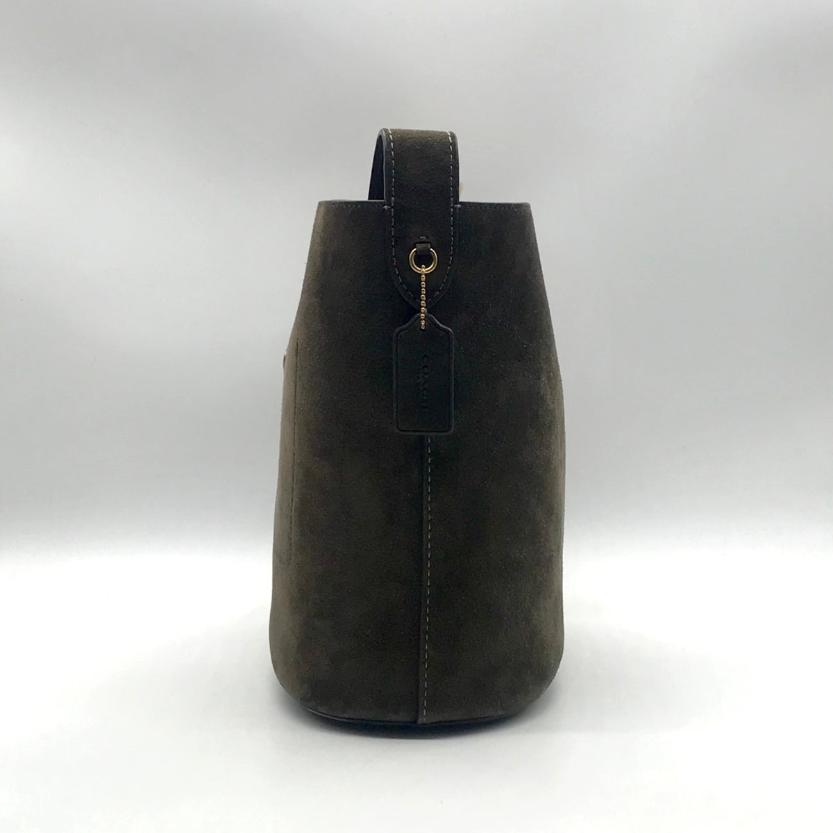 Coach Olive Green Suede Bleecker Bucket Bag