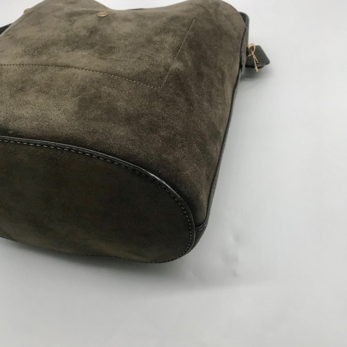 Coach Olive Green Suede Bleecker Bucket Bag