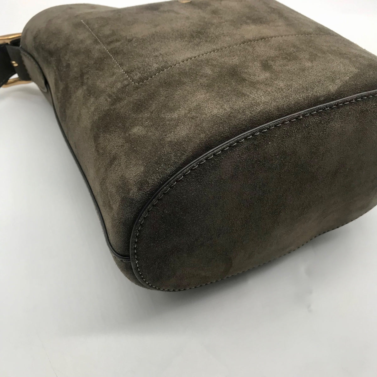 Coach Olive Green Suede Bleecker Bucket Bag