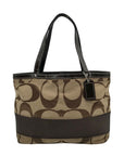 Coach Brown Monogram Canvas Signature Stripe Mini Tote Bag F47750