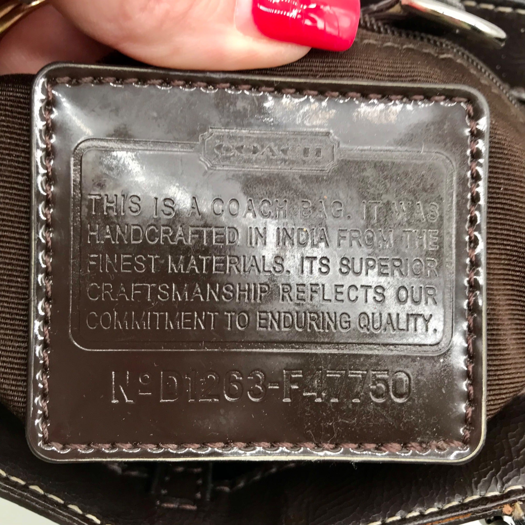 Coach Brown Monogram Canvas Signature Stripe Mini Tote Bag F47750