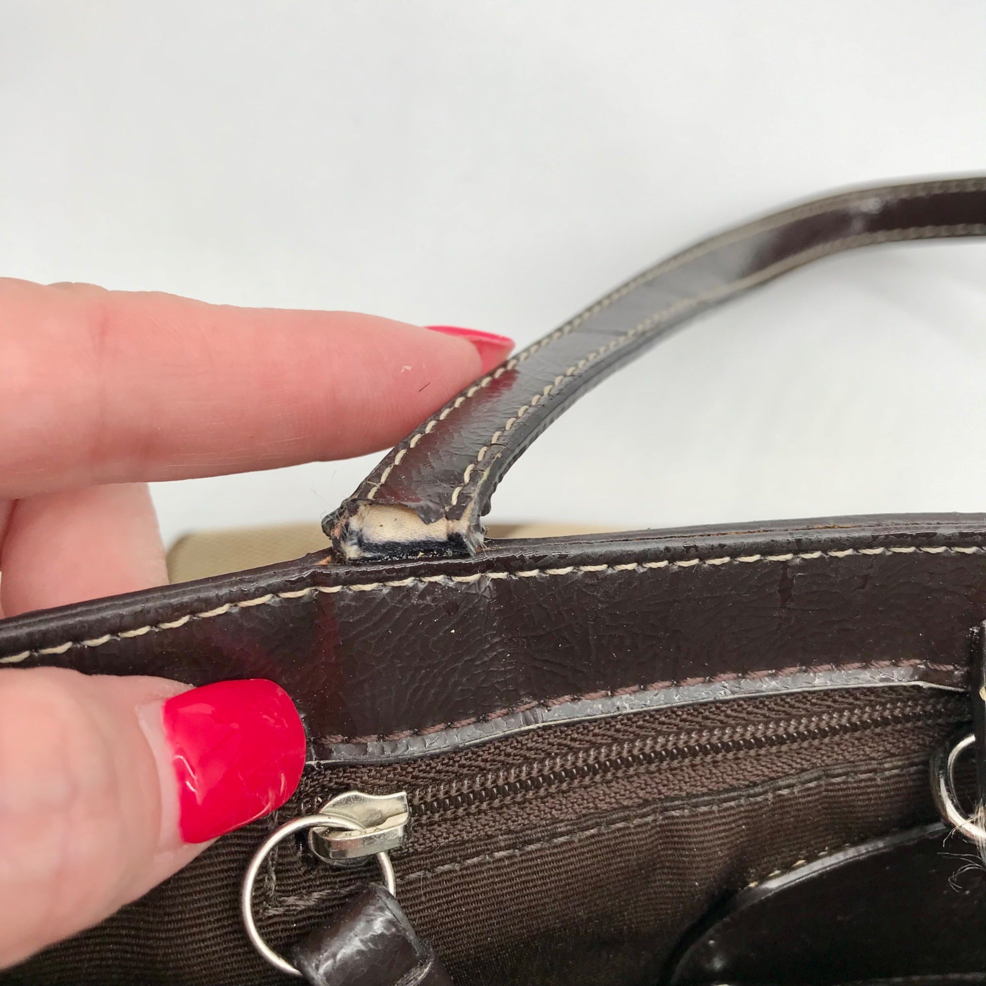 Coach Brown Monogram Canvas Signature Stripe Mini Tote Bag F47750