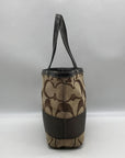 Coach Brown Monogram Canvas Signature Stripe Mini Tote Bag F47750