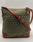 Dooney & Bourke Grey Monogram Print Fabric Crossbody Bag