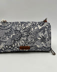 Sakroots Blue & White Artist Circle Coated Canvas Large Smartphone Crossbody Bag