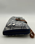 Sakroots Blue & White Artist Circle Coated Canvas Large Smartphone Crossbody Bag