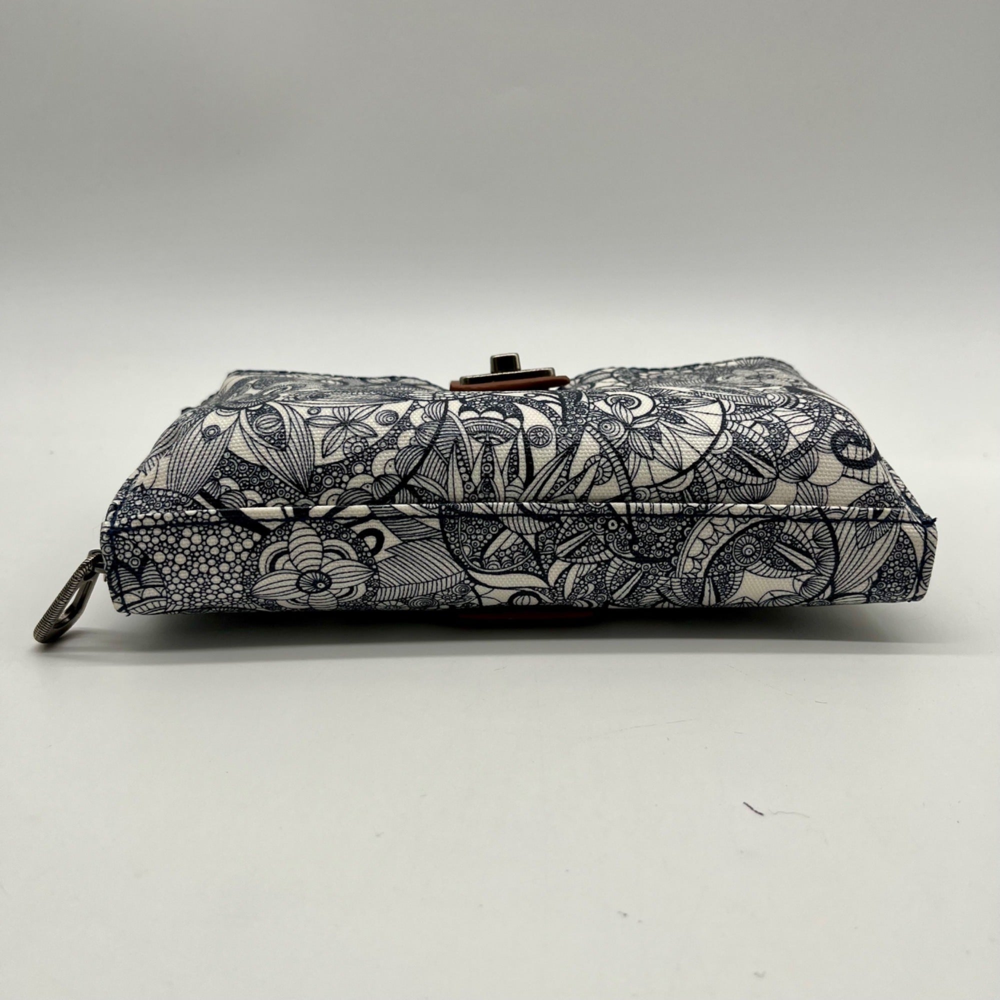 Sakroots Blue &amp; White Artist Circle Coated Canvas Large Smartphone Crossbody Bag