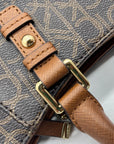 Calvin Klein Brown Monogram Triple-Compartment Tote Bag