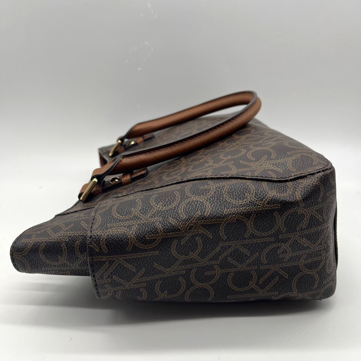 Calvin Klein Brown Monogram Triple-Compartment Tote Bag