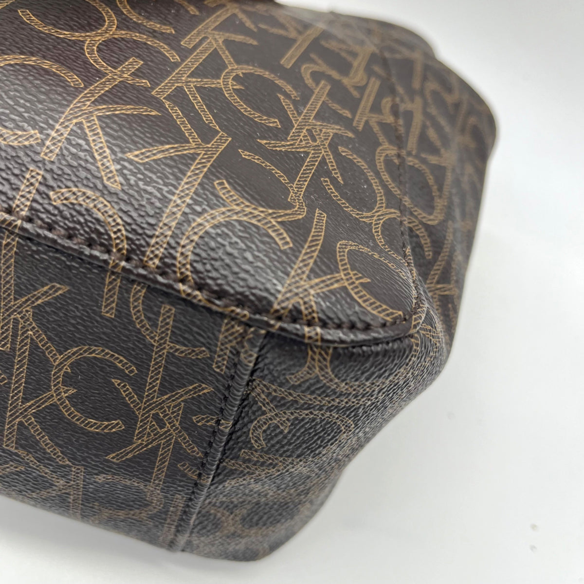 Calvin Klein Brown Monogram Triple-Compartment Tote Bag