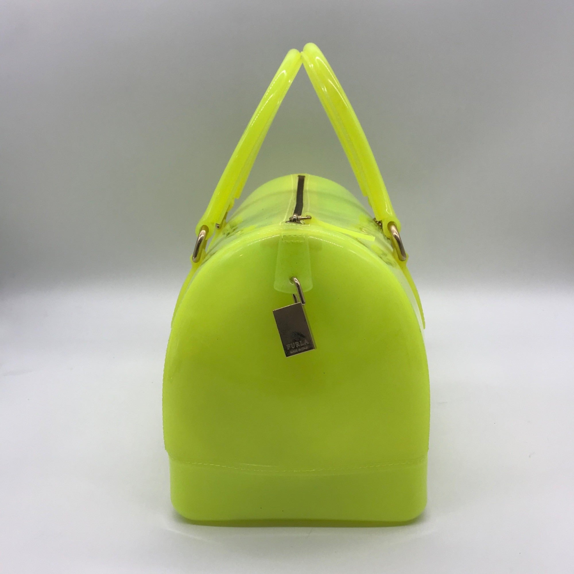 Furla Candy Neon Lime Yellow Tote Bag