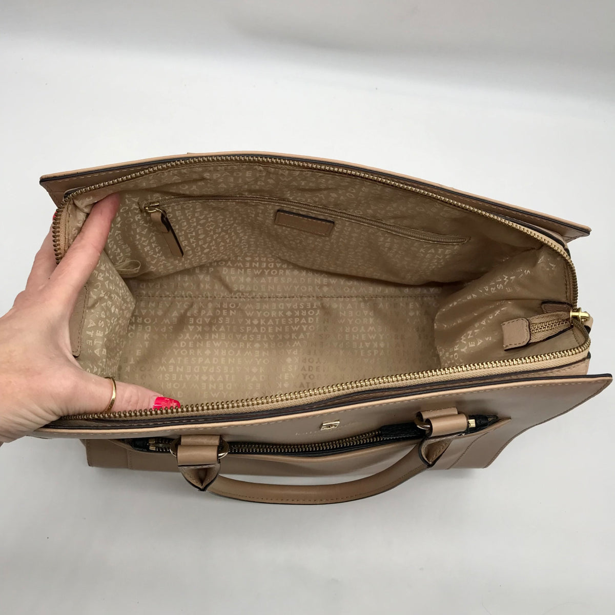 Kate Spade Tan Leather Hadley Street Convertible Satchel