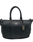 Coach Black Pebbled Leather Convertible Central Satchel Bag