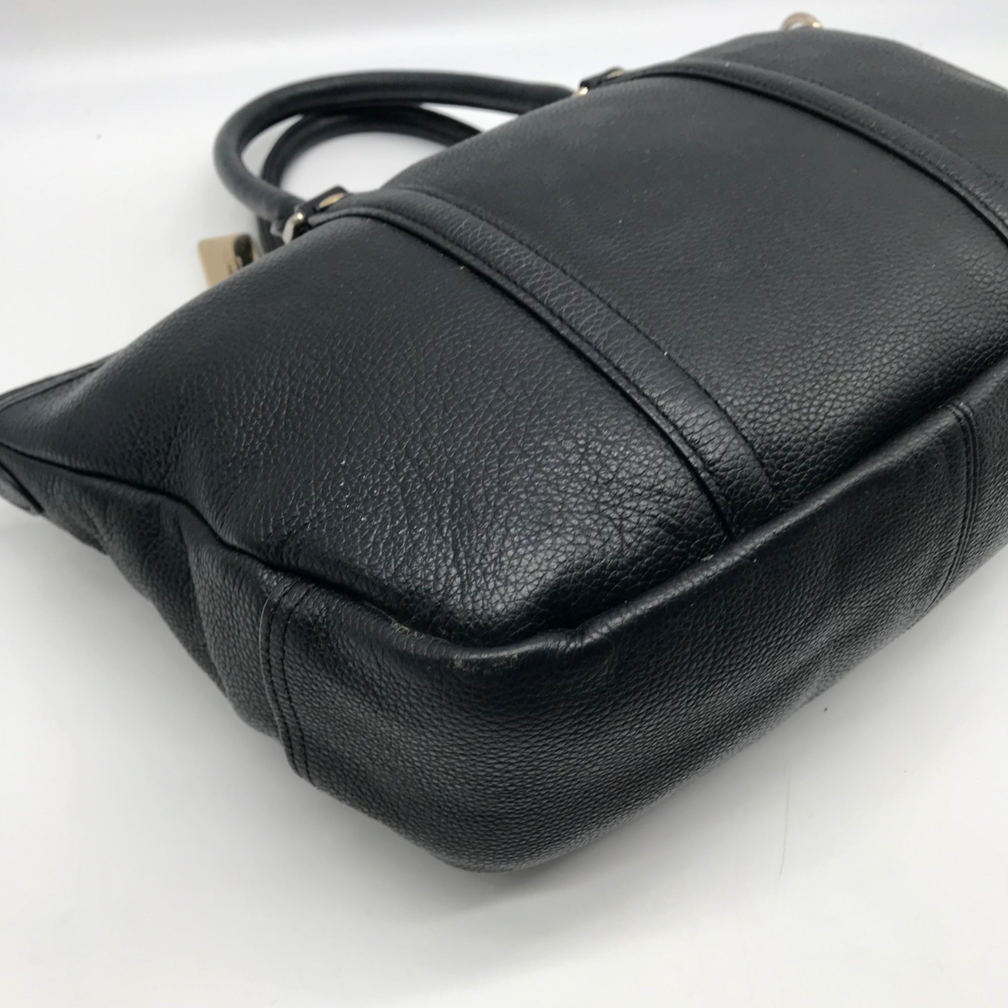 Coach Black Pebbled Leather Convertible Central Satchel Bag